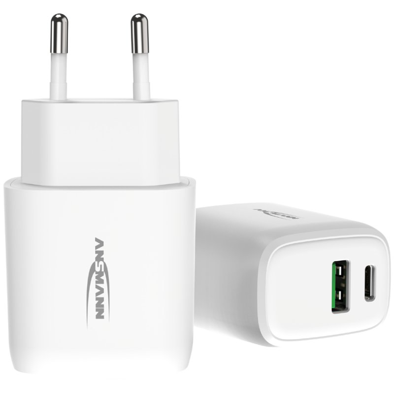 ANSMANN - USB-thuislader voor stopcontact - 2 USB-poorten - HC218PD