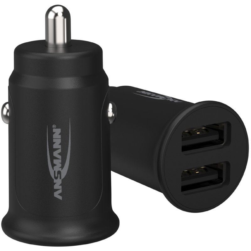 ANSMANN USB autolader 12V-24V met 2 USB poorten zwart