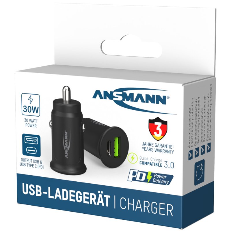 ANSMANN USB Autolader CC230PD, 2x USB-poort 30W