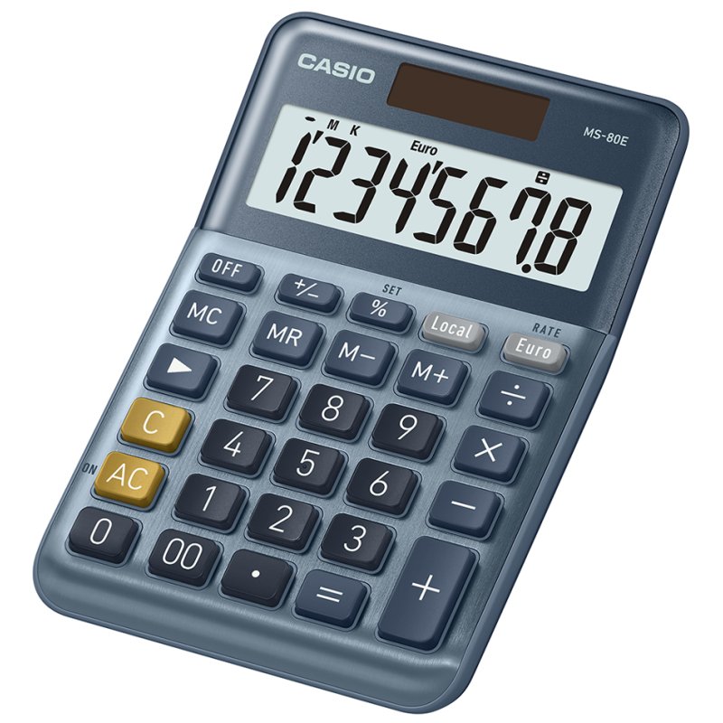 CASIO tafelrekenmachine MS-80E, 8-cijferig, zilver