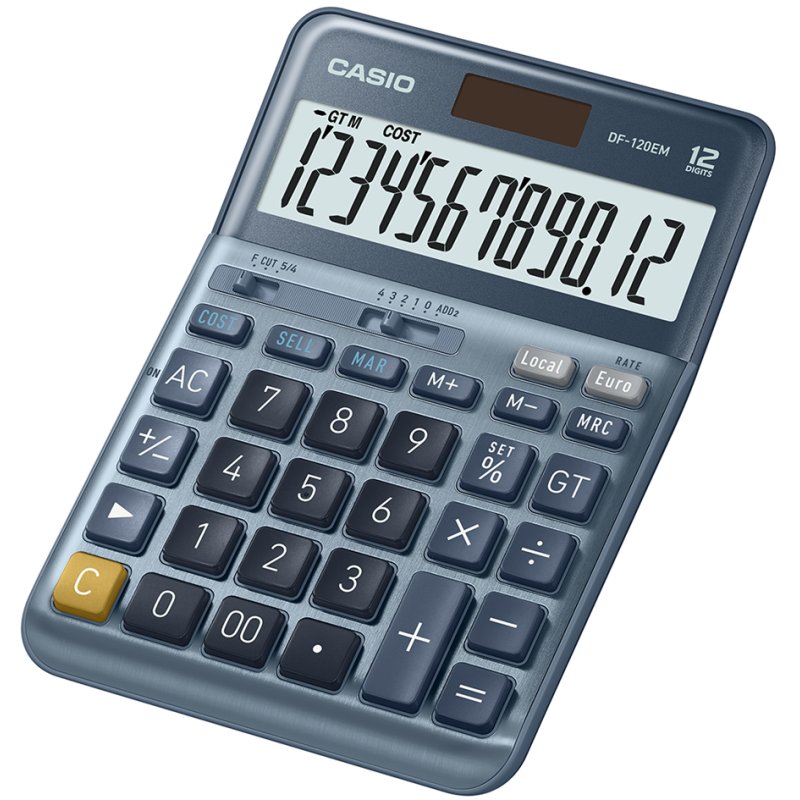 CASIO bureaurekenmachine DF-120EM, 12-cijferig, zilver