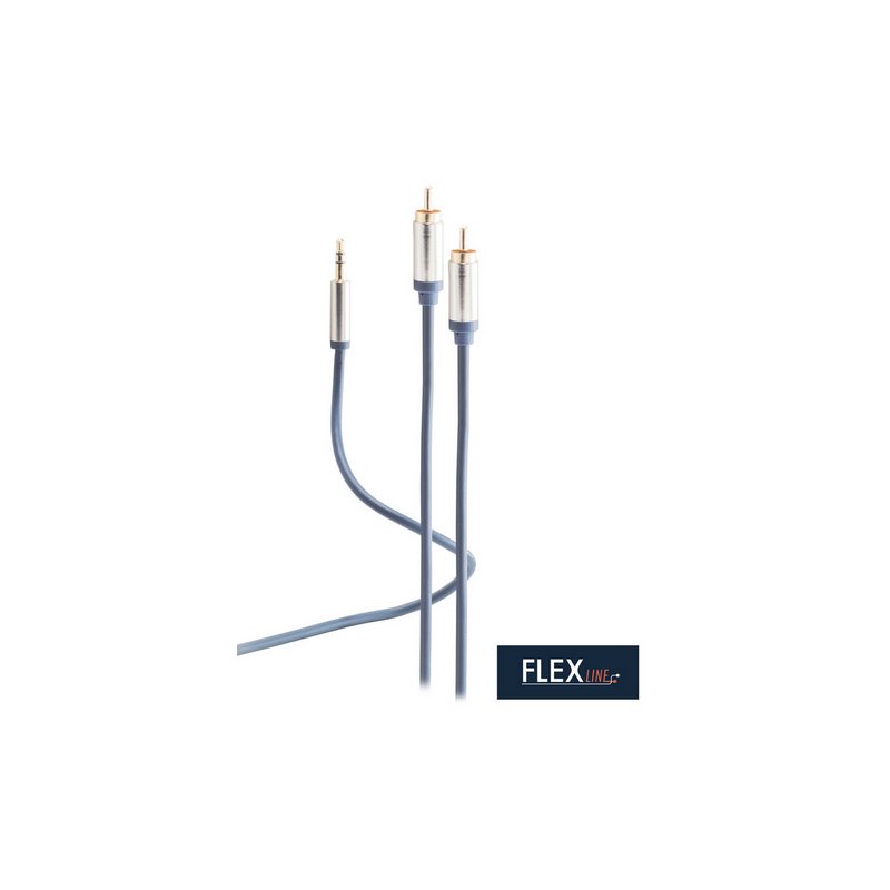 FLEXLINE audiokabel 2x tulp naar 3,5mm jack stereo