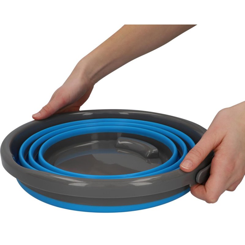 cartrend Opvouwbare emmer, rond, 10 liter, grijs/blauw