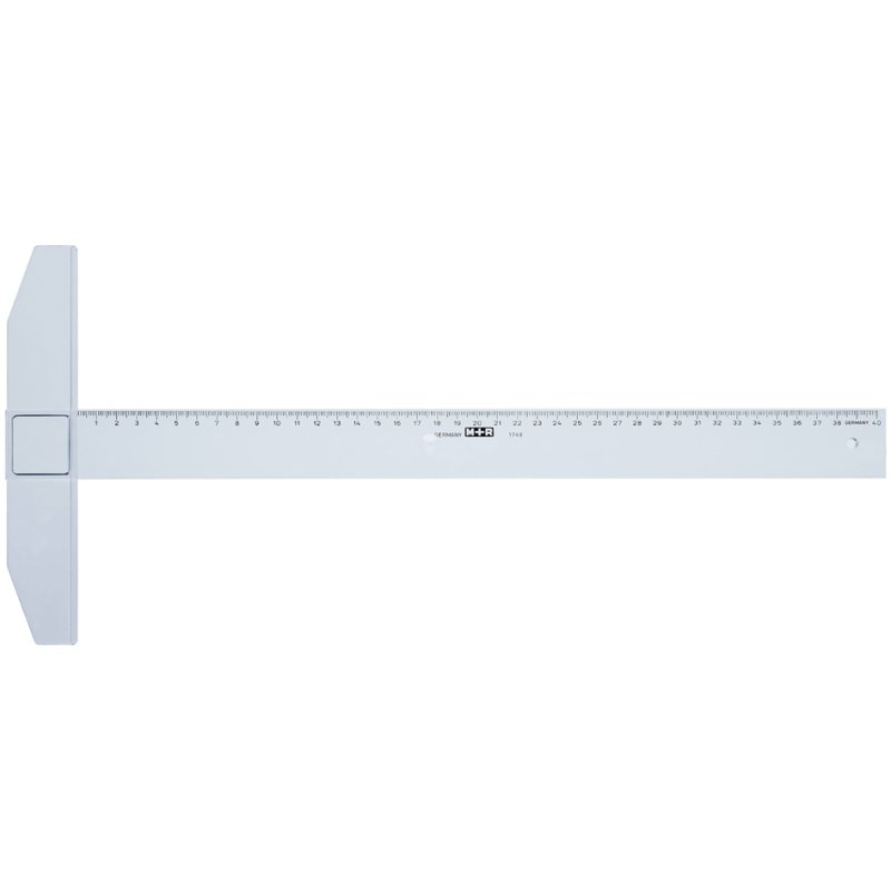 M+R tekenlineaal 750 mm blauw transparant met inktkant