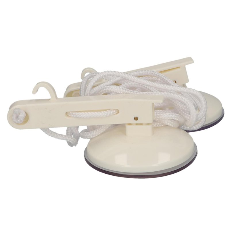 Cartrend waslijn uitschuifbaar wit kunststof met zuignappen voor caravan camping