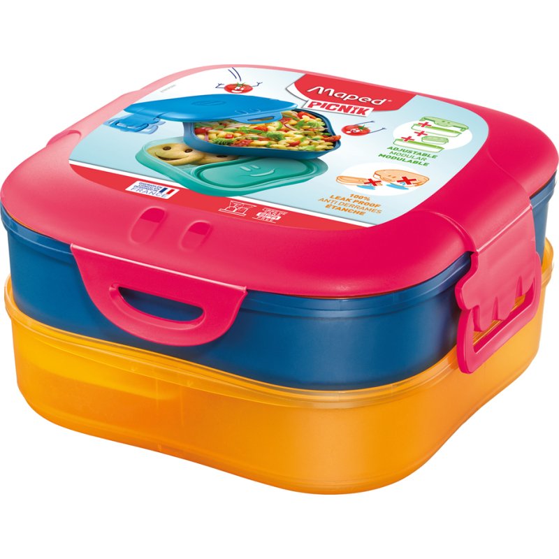 Maped broodtrommel kinderen 3-in-1, 1,4 liter, blauw