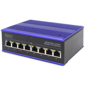 Industriële Gigabit PoE-switch, 8 poorten, onbeheerd