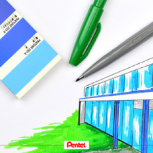 PentelArts viltstiften Sign Pen, 4 stuks etui