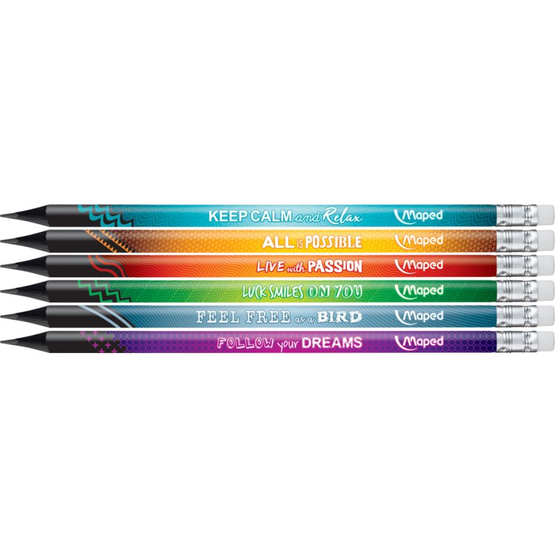 Maped BLACK'PEPS ENERGY potloden HB driehoekig met gum, 72 stuks in koker