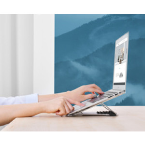 ALBA laptopstandaard aluminium zilver inklapbaar verstelbaar