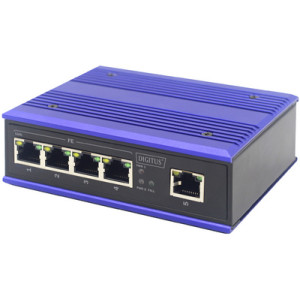 Industriële snelle ethernetswitch, 5 poorten, onbeheerd.