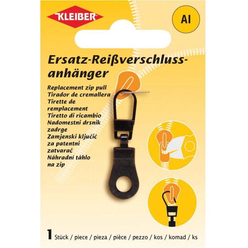 Ritssluiting-hangers, metaal, zwart