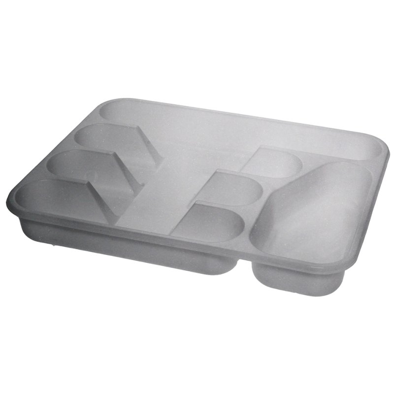 Bestekbak 5 vakken zilver, 335x264x46mm