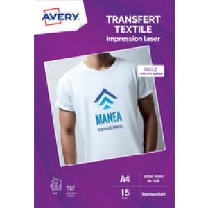 Avery Overdrachtfolie voor T-shirts, A4, wit