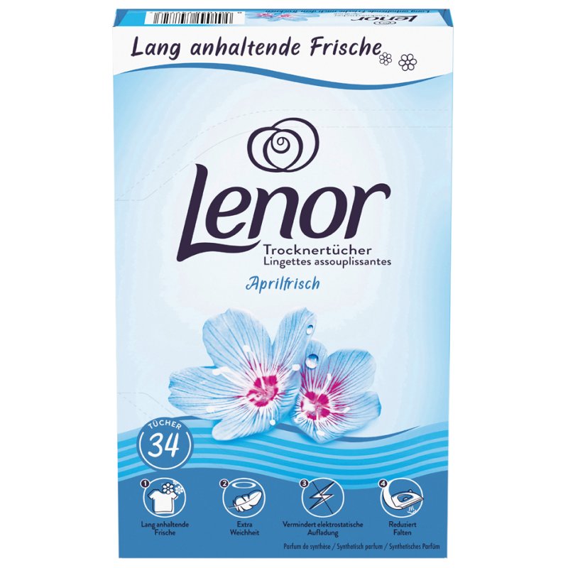 Lenor Droogdoekjes Lentegeur, 34 stuks