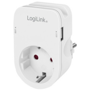 LogiLink Wandadapter met Smartphone Houder en USB Poorten, Wit