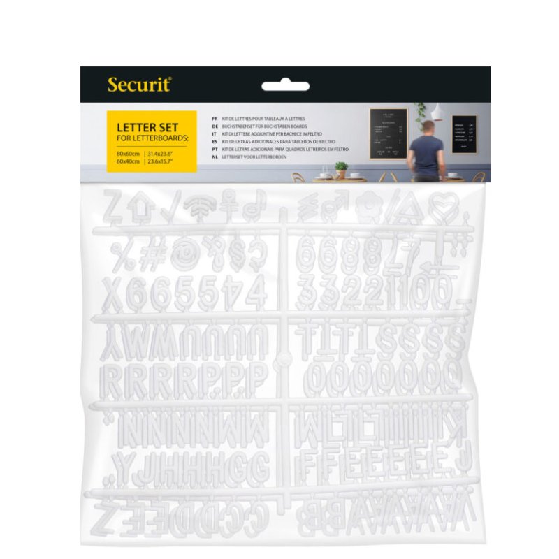Securit letterset voor letterbord, wit