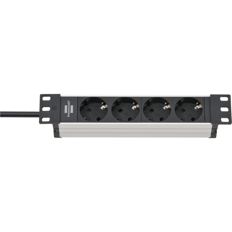 Brennenstuhl stekkerdoos 4-voudig aluminium zilver/zwart 2m kabel