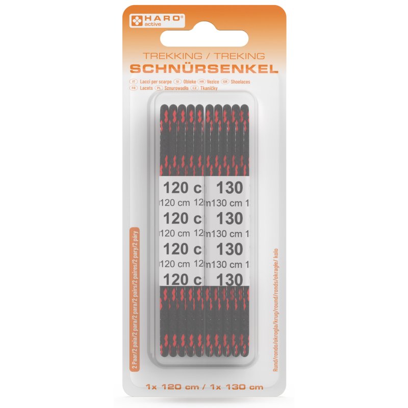 Grijze/witte wandelveters, rond, 120/130 cm