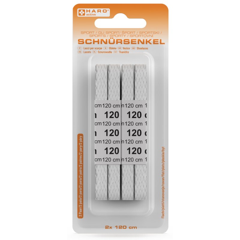 Witte sportveters, plat, 90 cm