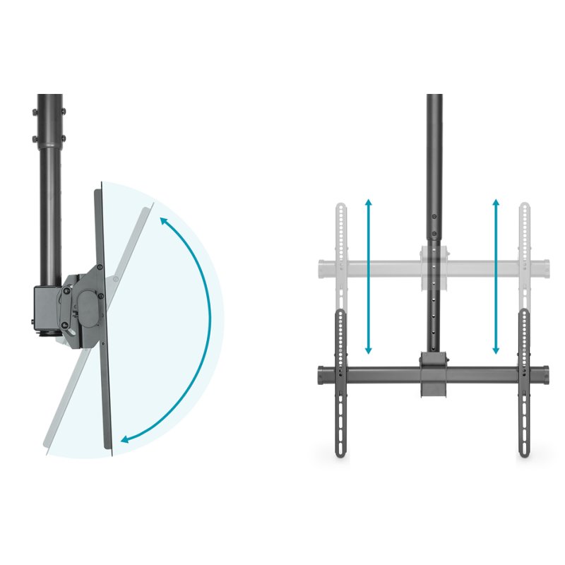 DIGITUS Universele Plafondbeugel voor Monitor/TV, zwart