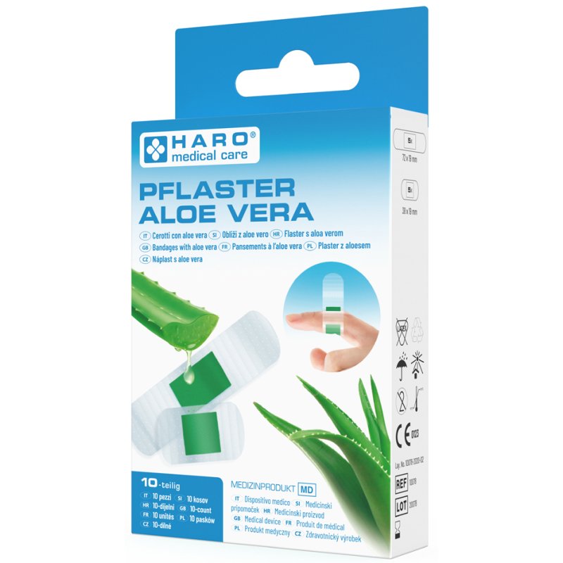 HARO Pleisterstrips Aloe Vera, transparant, 10 stuks