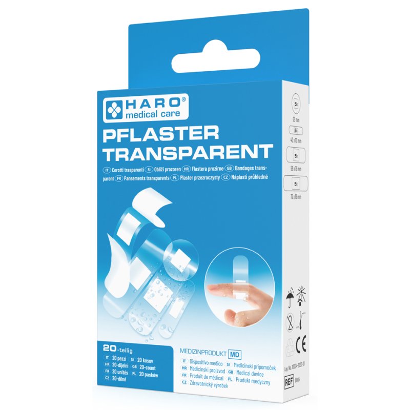 HARO pleisters transparant waterafstotend, 20 stuks