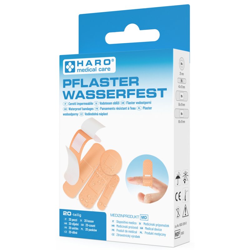 HARO pleisters waterbestendig beige 20 stuks gemengde maten