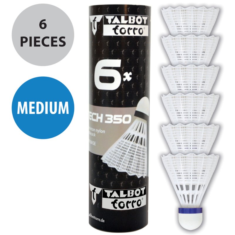 Badmintonshuttle Midi Tech 350, wit/blauw