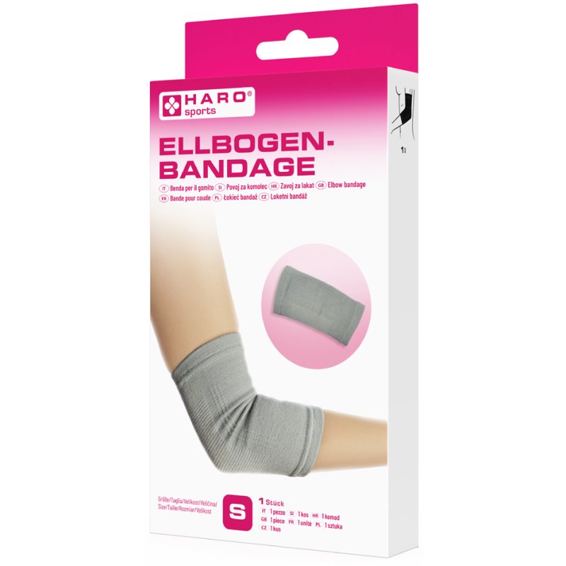 HARO Elleboogbandage maat M, grijs