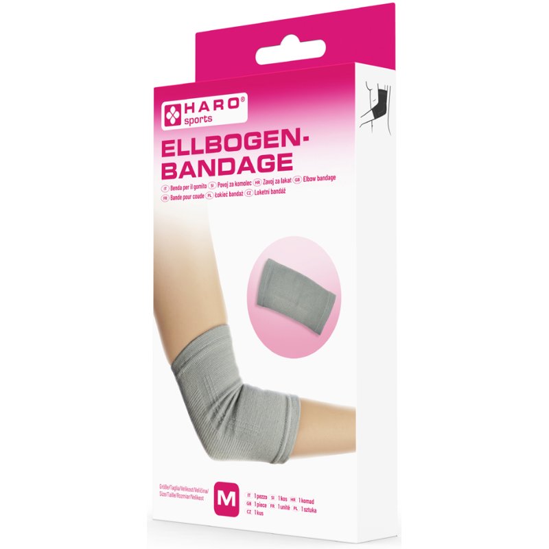 HARO Elleboogbandage maat M, grijs