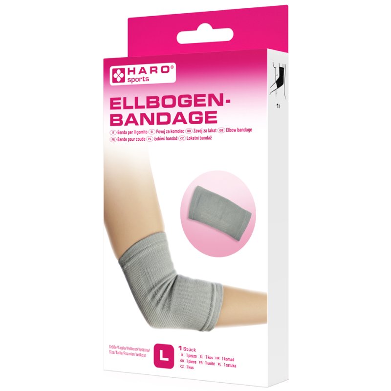 HARO Elleboogbandage maat M, grijs