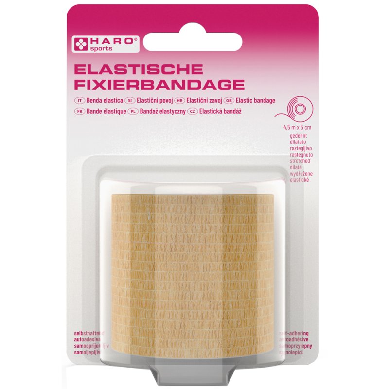 HARO elastische fixatieband, 50 mm x 4,5 m, beige