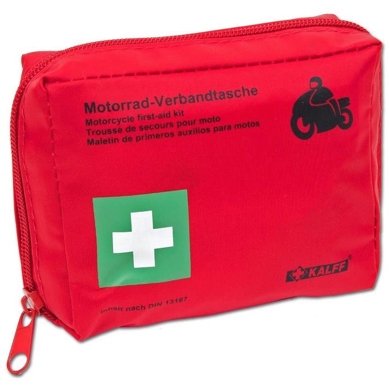 Motorfietsverbandtas, inhoud volgens DIN 13167, rood