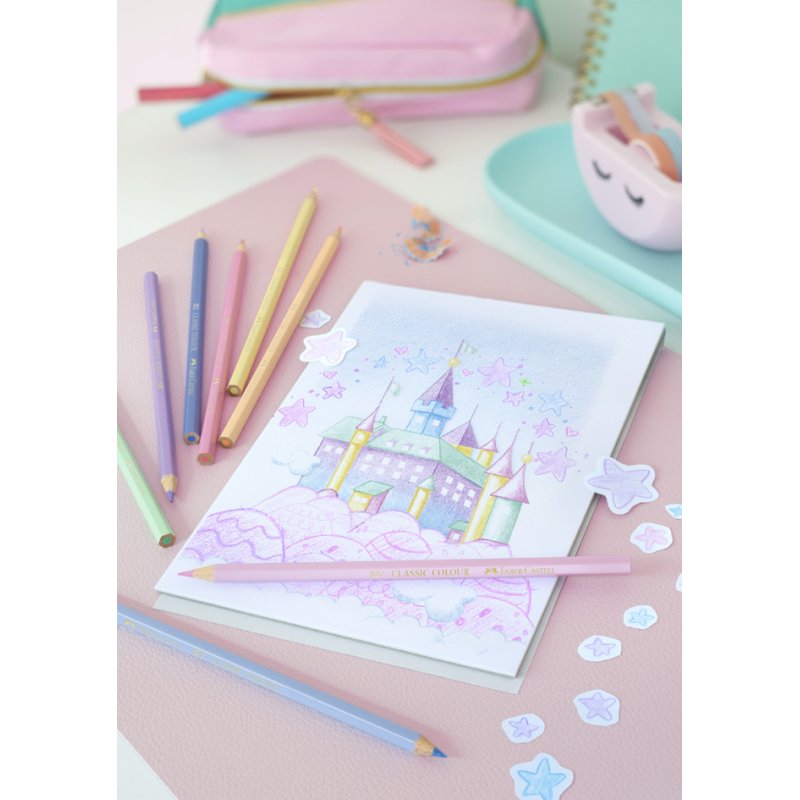 Faber-Castell kleurpotloden pastel, 10 stuks in kartonnen etui