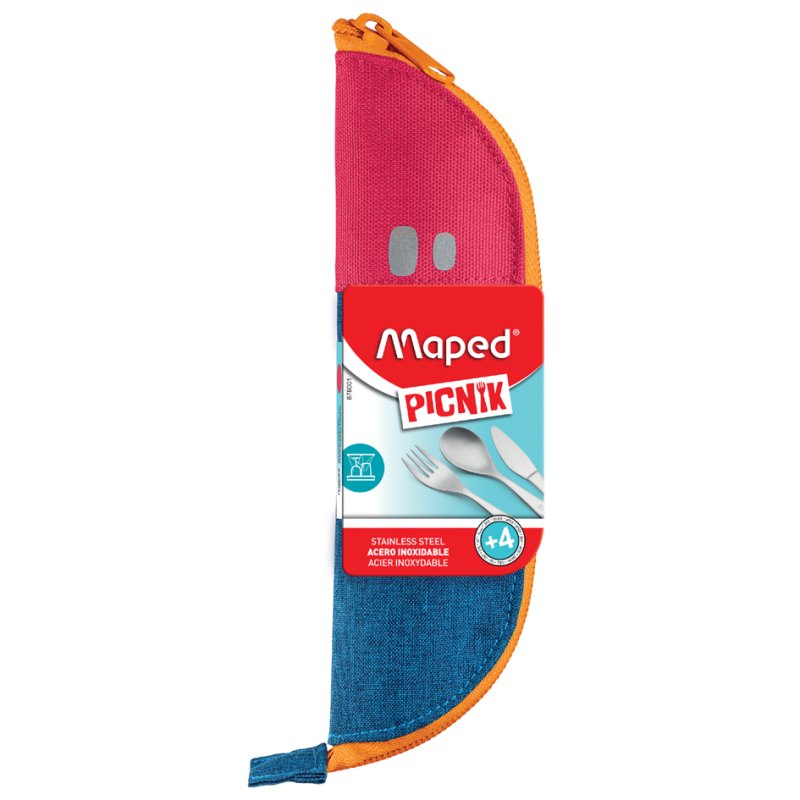 Maped Picknickbestek voor kinderen, roze etui