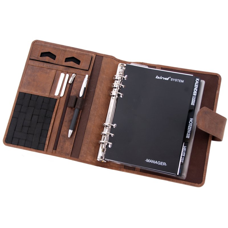 Gebonden bureauagenda model 15504-1, A5-formaat, zonder kalender, bruin.