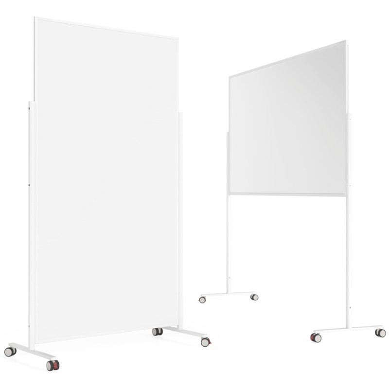 magnetoplan Design-Whiteboard Vario White Edition, dubbelzijdig, 1000 x 1800 mm, wielen
