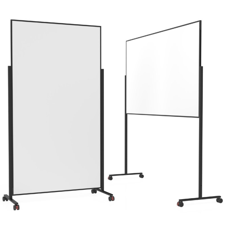 magnetoplan Design-Whiteboard Vario Black Edition, dubbelzijdig, 100x180 cm, mobiel