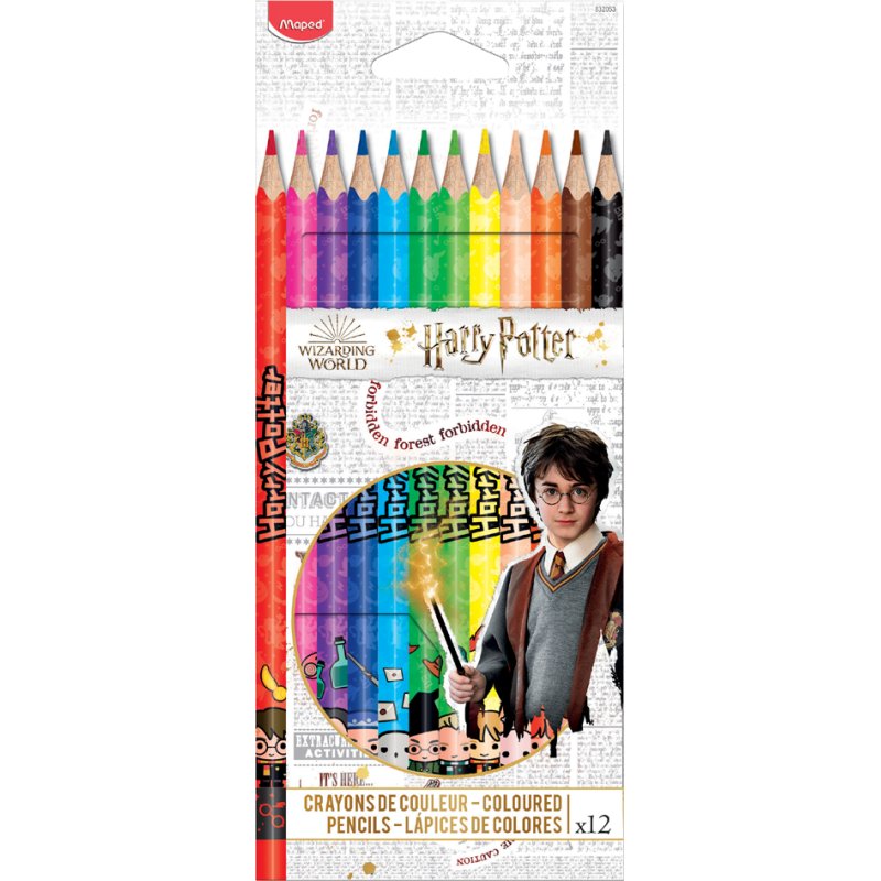 Maped driekante kleurpotloden Harry Potter, 12 stuks in kartonnen etui