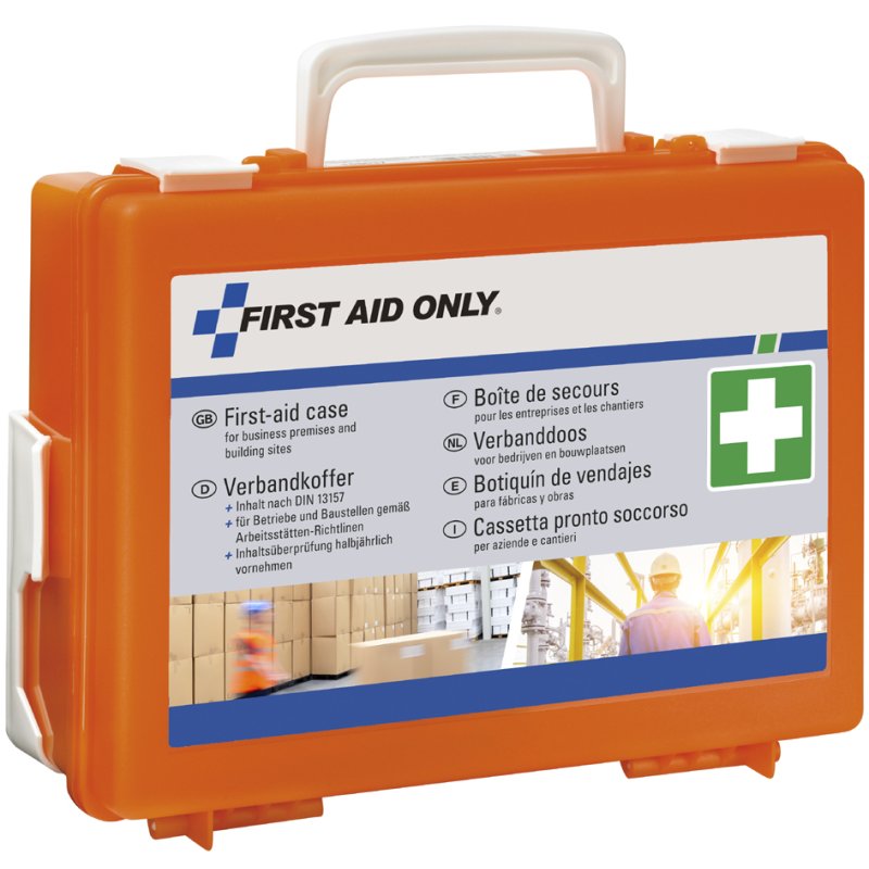 FIRST AID ONLY Bedrijfsverbandtrommel DIN 13157, oranje