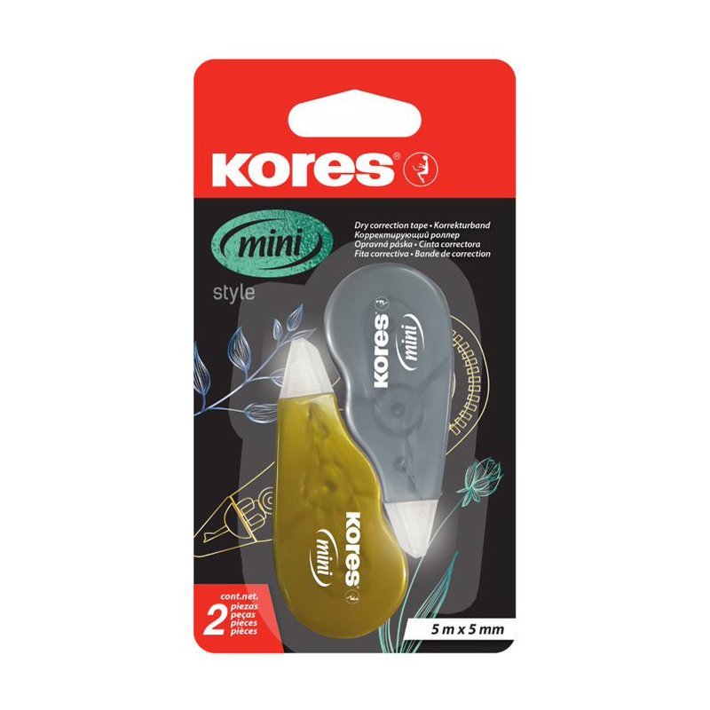 Kores Mini Metallic Style correctieroller voor eenmalig gebruik
