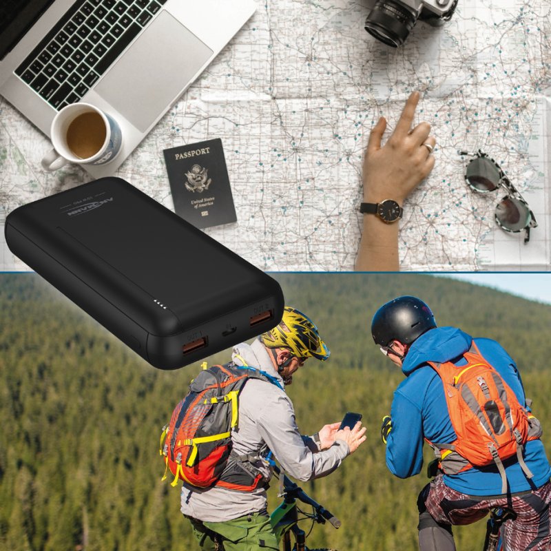 ANSMANN - Powerbank 20.000 mAh - Kleur: Zwart