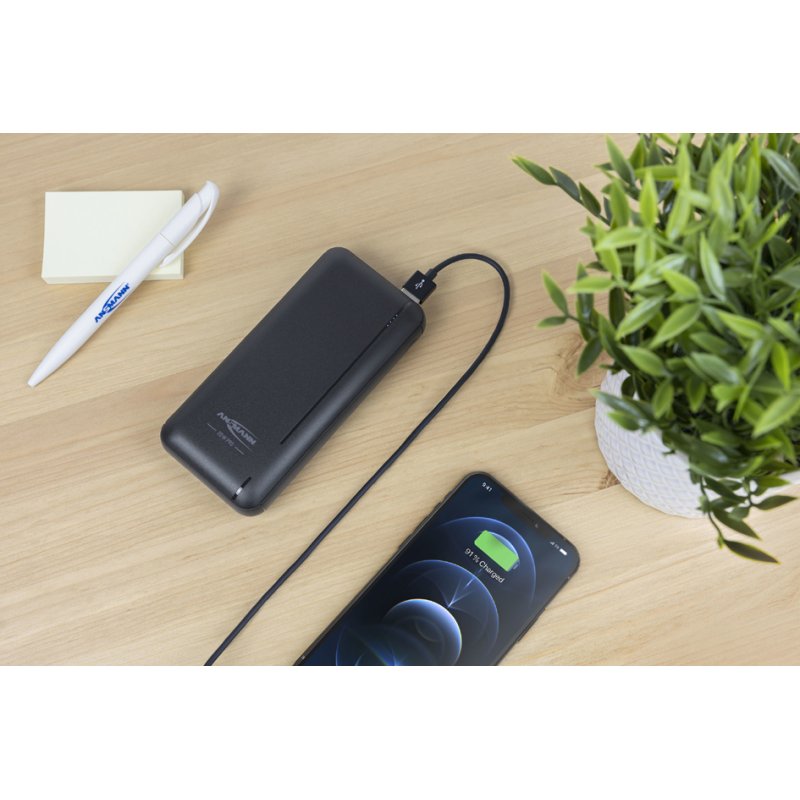 ANSMANN - Powerbank 20.000 mAh - Kleur: Zwart