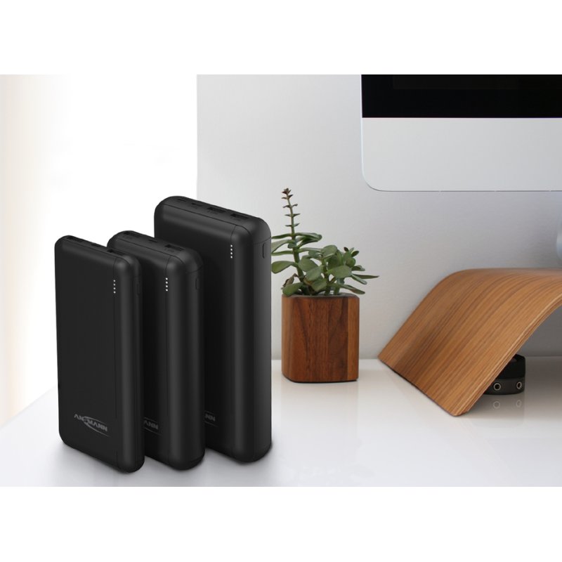 ANSMANN - Powerbank 20.000 mAh - Kleur: Zwart