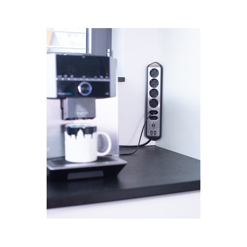 Brennenstuhl Estilo hoekstekkerdoos zilver/wit