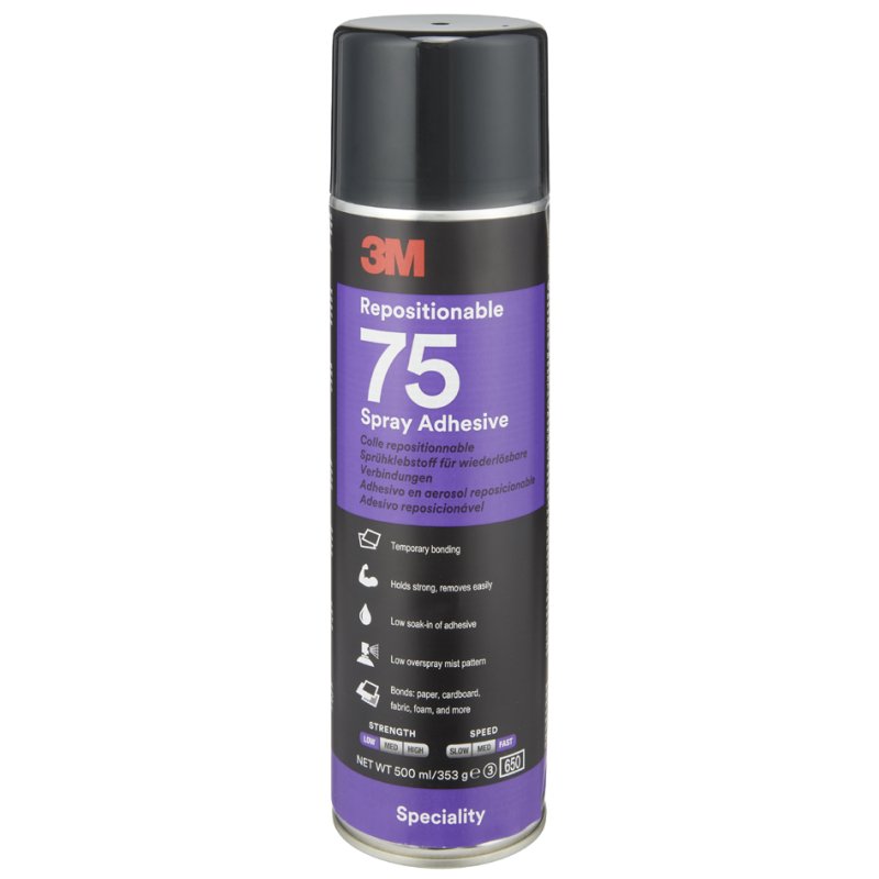 3M - Verplaatsbare spraylijm 75 - Transparant - 500ml