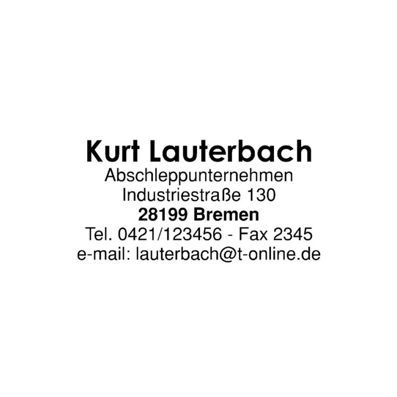 Trodat tekststempel automatisch, pastel blauw.