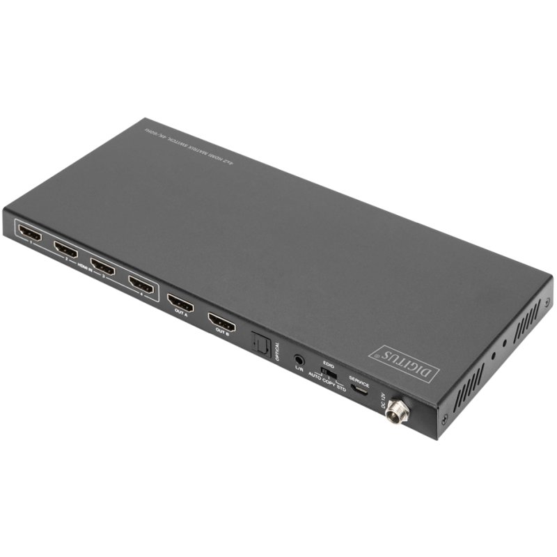 DIGITUS 4x2 HDMI Matrix Switch, 4K/60Hz, zwart