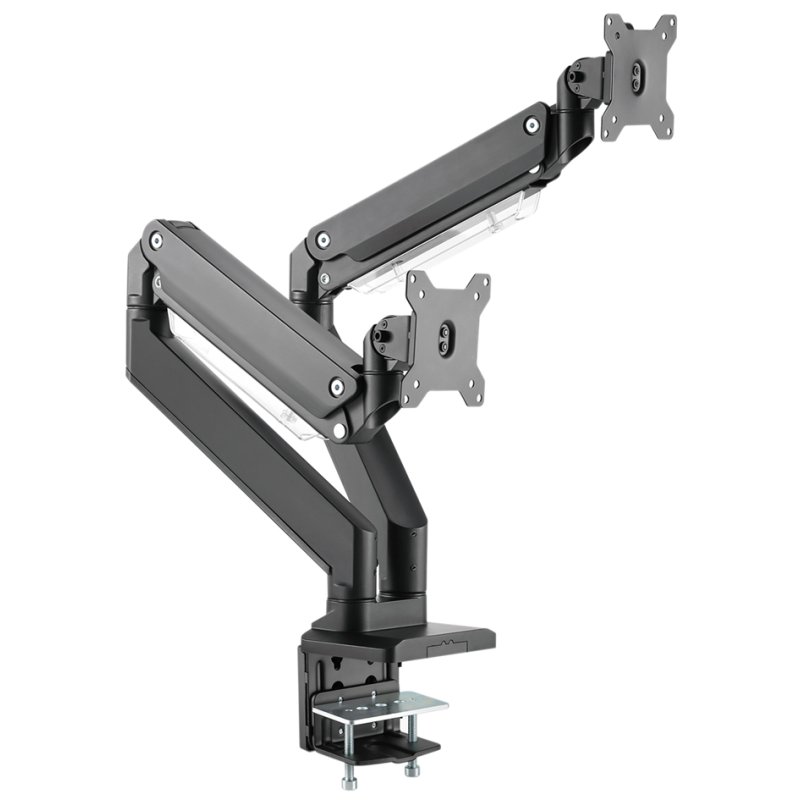 DIGITUS Universele Dual Monitorarm met Klembevestiging, Zwart